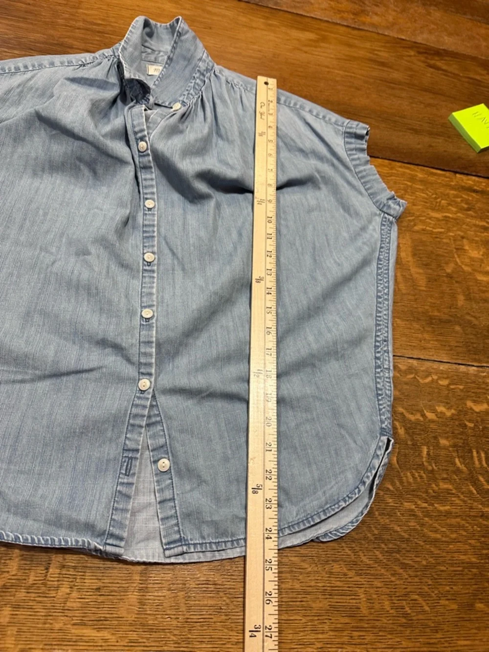 Madewell Light Blue Denim Shirt with Chambray Texture Sz  xs - Picture 3 of 6